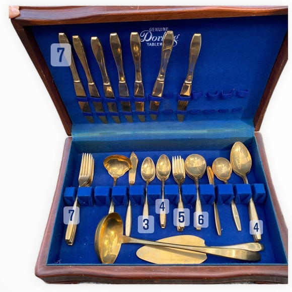 Genuine Dorling Gold Plated Tableware Set - Picture 5 of 16